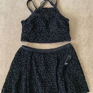 Rare HTF Torrid X Betsey Johnson Black Leopard Mesh Swimsuit size 0♥️